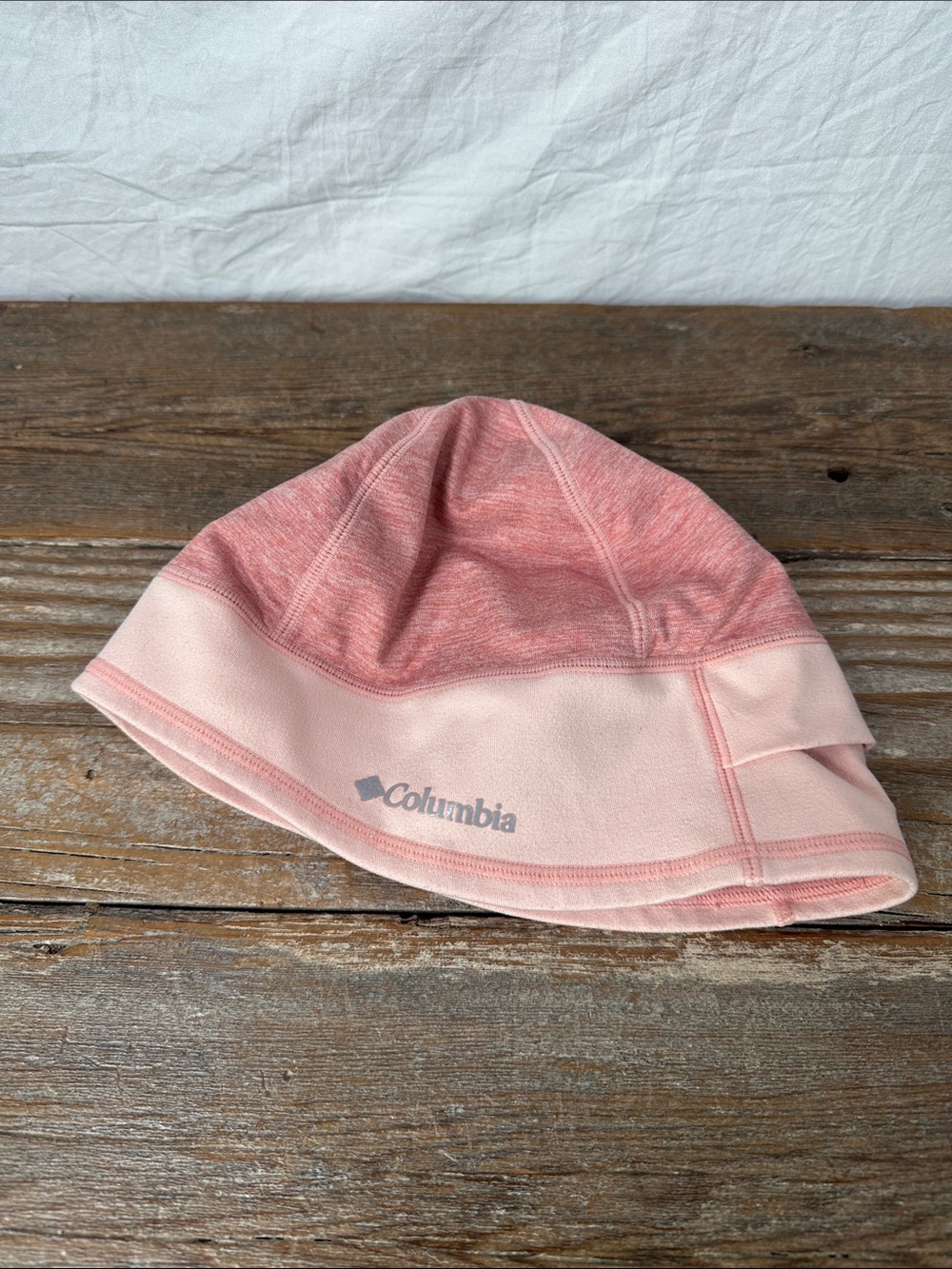 Columbia Pink Beanie with Metallic Gold Dot Lining